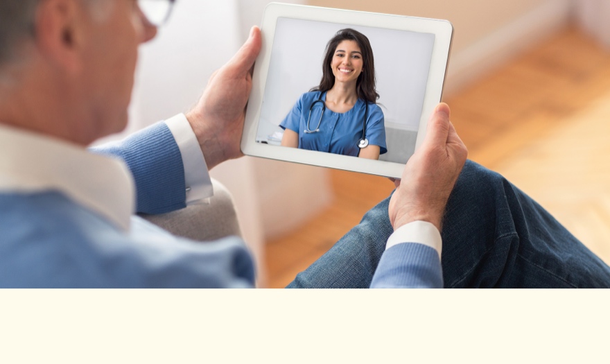 Person reviewing online health guidance